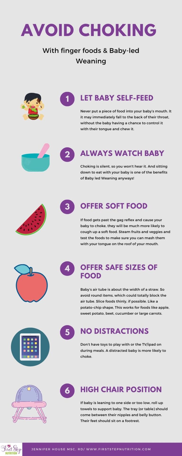 Infographic Avoiding Choking With BLW First Step Nutrition   Infographic  Avoiding Choking With BLW 768x1920 