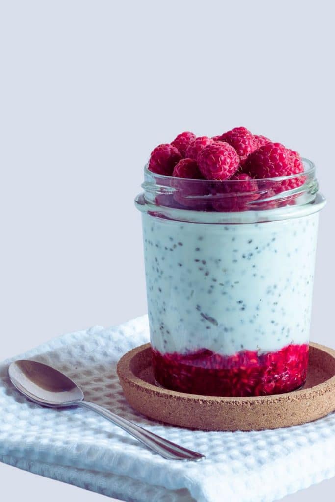 Raspberry chia pudding for baby