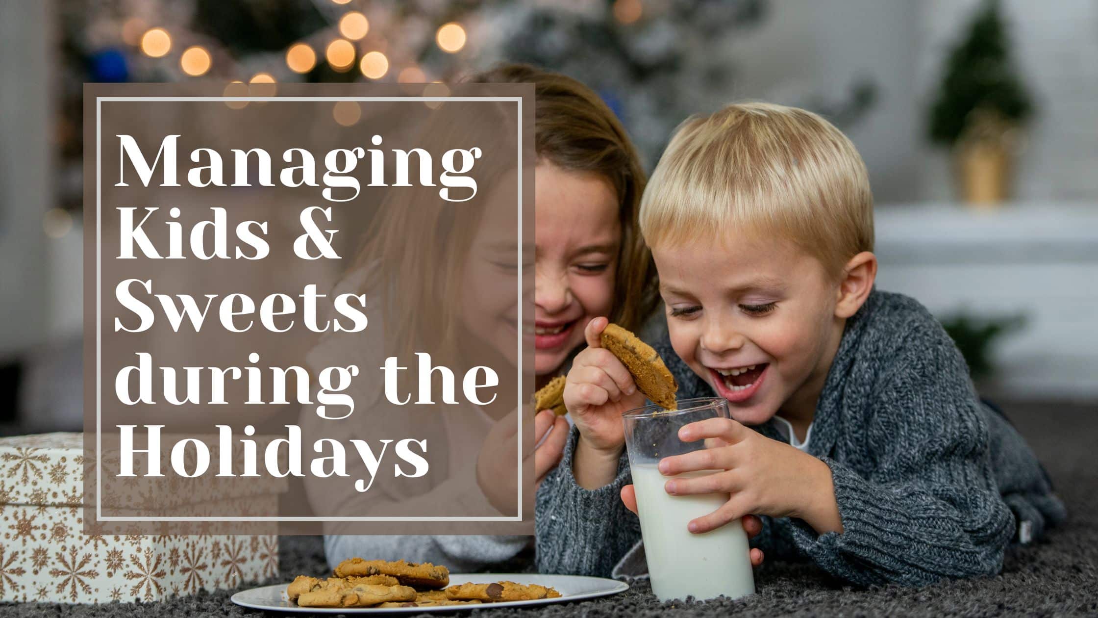 Kids eating holiday cookies